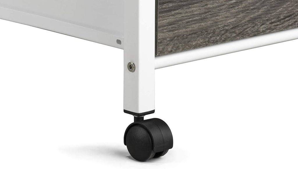 Crown Mark Kitchen Shelf with Casters Baker's Rack, White