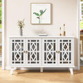 Scurrty 52' Buffet Cabinet with Storage,Sideboard with 4 Doors, Skeletonized Coffee Bar with Storage, Sideboard Cabinet for Dinning Room, Kitchen & Living Room (White)
