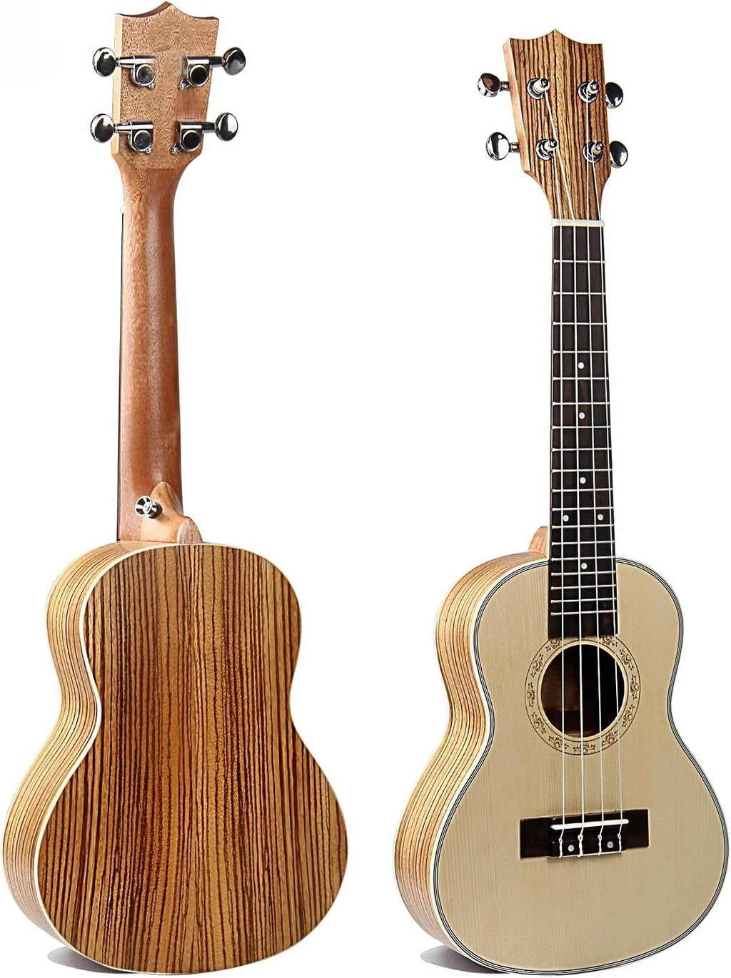 Adult Ukulele 24 Inch Concert Ukulele Nylon String Guitar Spruce Top With Zebra Back Ukulele