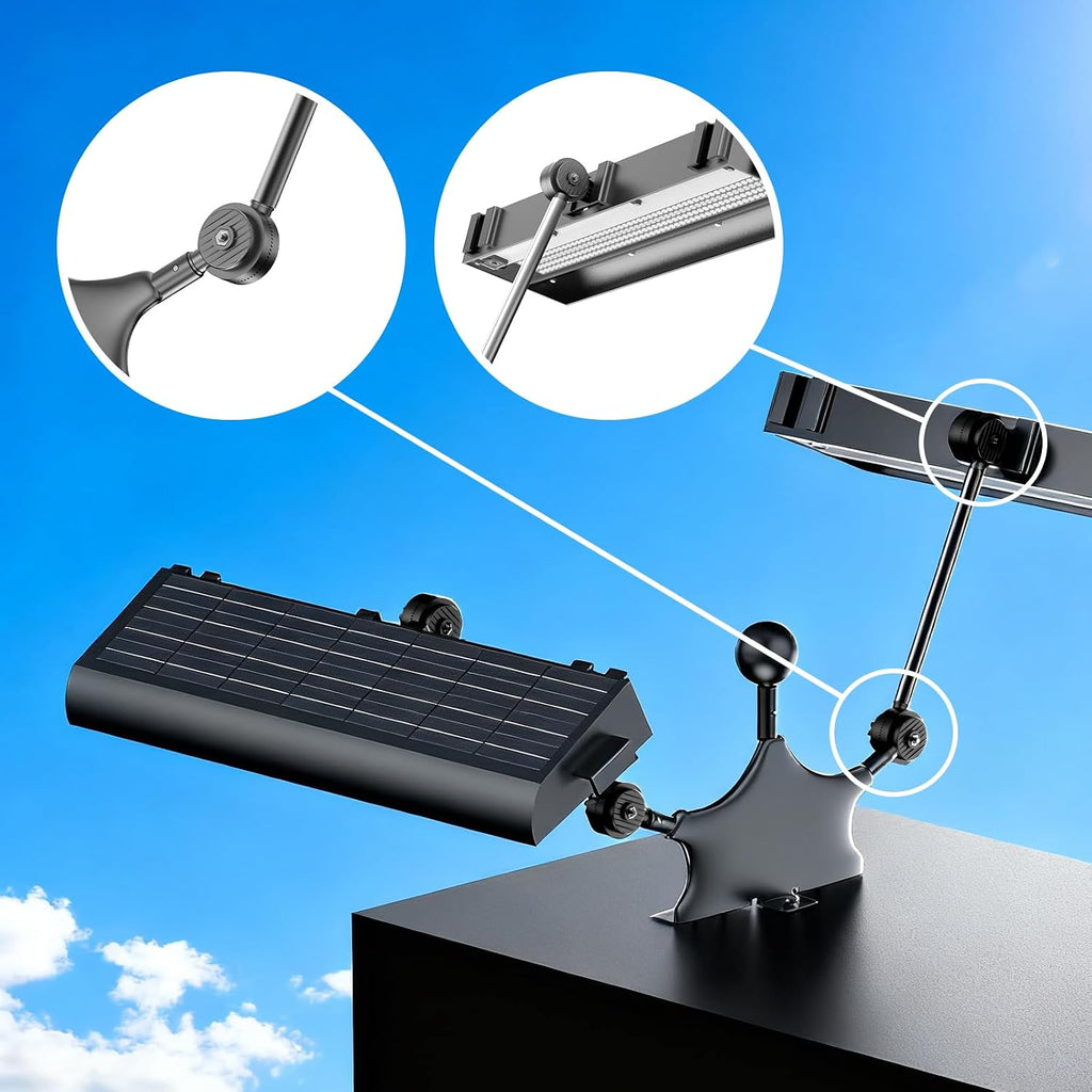 Solar Sign Lights Outdoor 464 LED Ultra Bright Dual-Side Billboard Light with Mounting Bracket 8000 mAh Commercial Solar Lights for Wall Real Estate Business Yard Sign Advertising Lighting (Black)