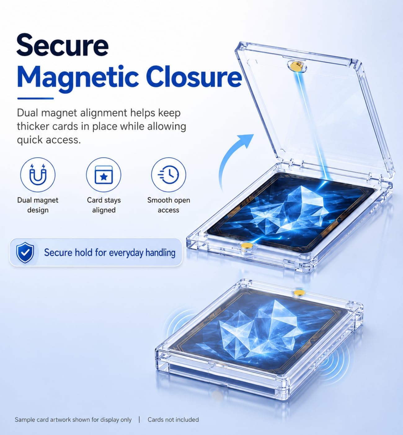 130pt Magnetic Card Holder, 80 Pack One Touch Card Holders | 0.28' Clear Acrylic Case for Thick Trading Cards, U-V Resistant Sports Card Protector for Premium Cards, Relic-Style Cards