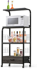 Crown Mark Kitchen Shelf with Casters Baker's Rack, Black
