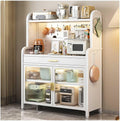 5-Tier Kitchen Bakers Rack with Drawer Coffee Cabinet Adjustable Shelf Pegboard Organizer Pantry Hutch for Home Kitchen Space Saver(147.5x80cm)