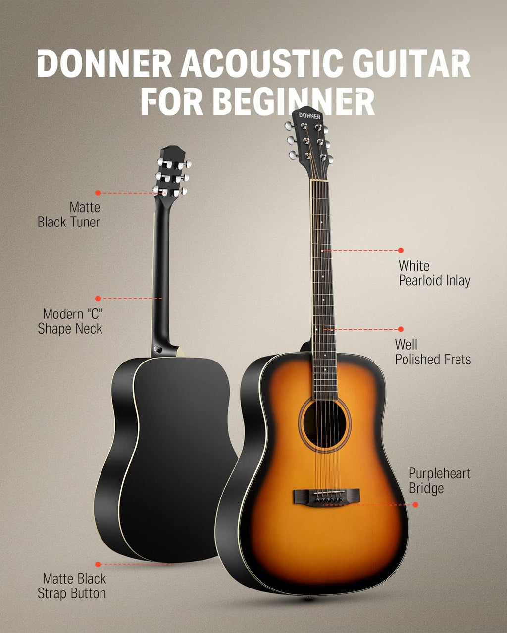 Donner Acoustic Guitar-Guitar Strings