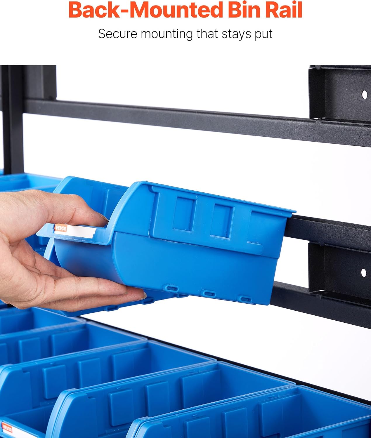 VEVOR 5-Tier Double-Sided Rolling Bin Storage Rack, 68 Plastic Bins, Dual-Sided Parts Organizer with Wheels, Mobile Tool Organizer for Garage, Warehouse, Office, Restaurant, Classroom, Kitchen