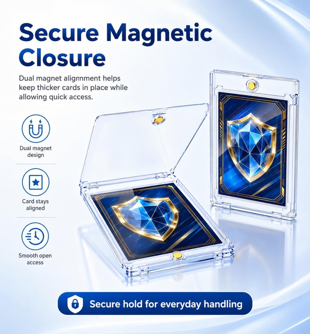 180pt Magnetic Card Holder, 80 Pack One Touch Card Holders | 0.32' Acrylic Trading Card Case for Extra Thick Cards, U-V Resistant Magnetic Sports Card Protector for Premium Cards