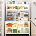 JKGHK 5-Tier Kitchen Baker's Rack, Microwave Stand with Flip Door Cabinet, Kitchen Hutch Storage Cabinets with Pegboard, Sideboard Buffet Cabinet for Garage Pantry Home(White,80cm/31.4in)
