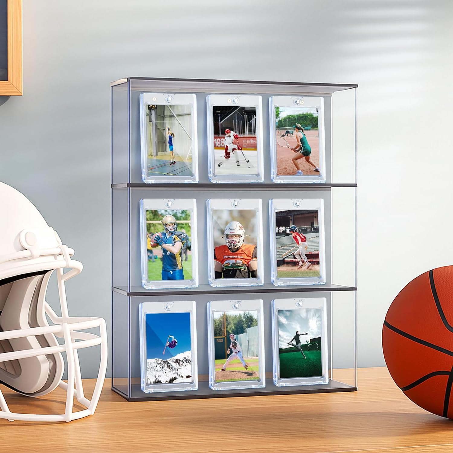 300ct Magnetic Card Holder for Trading Cards, 35pt One Touch Card Holders, Hard Plastic U-V Protection Display Case for Baseball, Football, Sports, Game, TCG, MTG, YUGIOH
