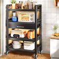 Kitchen Floor Cupboard Tall Storage Cabinet with Flip Doors Adjustable Shelves Kitchen Storage Sideboard with Countertop Free Standing，Microwave Oven Rack, 3-Tier Baker's Rack with Drawer, M