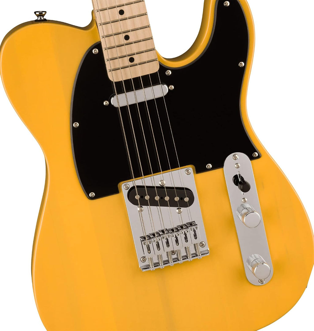 Fender Squier Sonic Telecaster - Butterscotch Blonde Bundle with Frontman 10G Amp, Tuner, Strap, Cable, Picks, and Austin Bazaar Guitar DVD