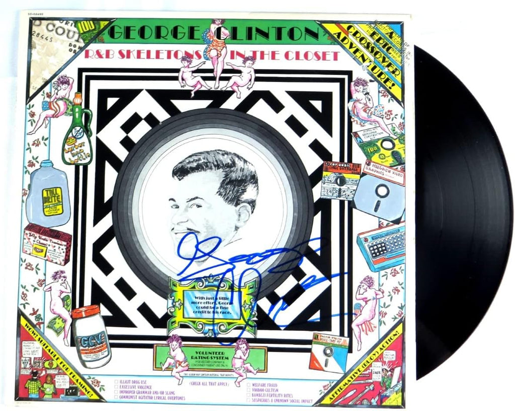 George Clinton Signed Autographed Record Album R&B Skeletons in the Closet JSA