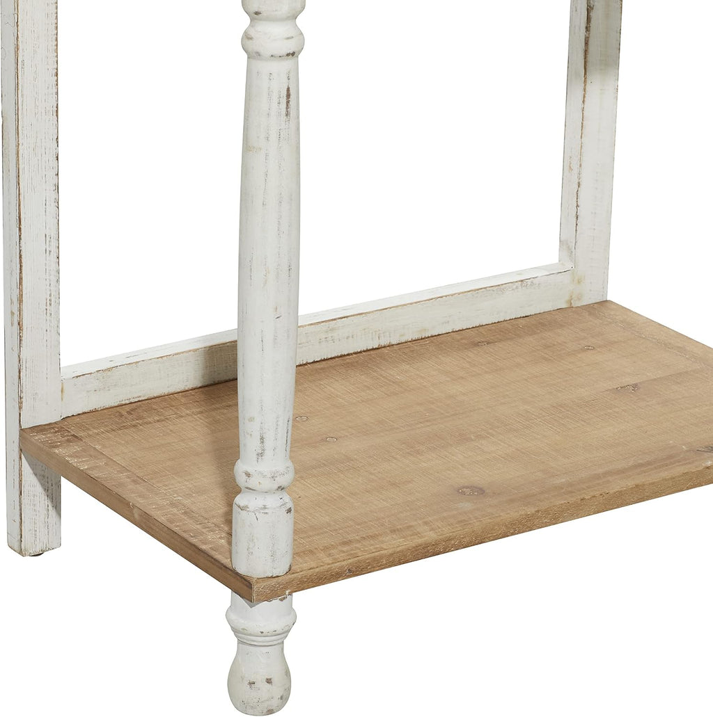 Deco 79 Wood Solid Shelving Unit, 25' x 14' x 71', White