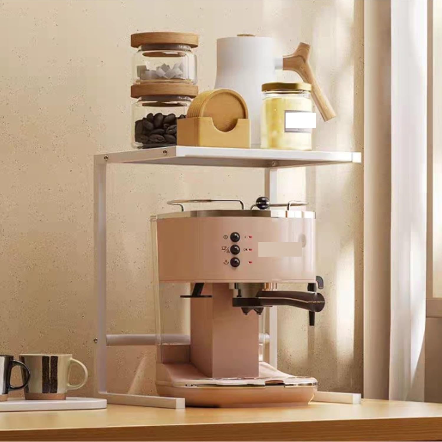 Microwave Oven Rack,Modern Kitchen Baker's Rack - Multifunctional Microwave Oven Shelf, Space-Saving Coffee Machine & Rice Cooker Stand for Home Organization & Stylish Storage Solutions