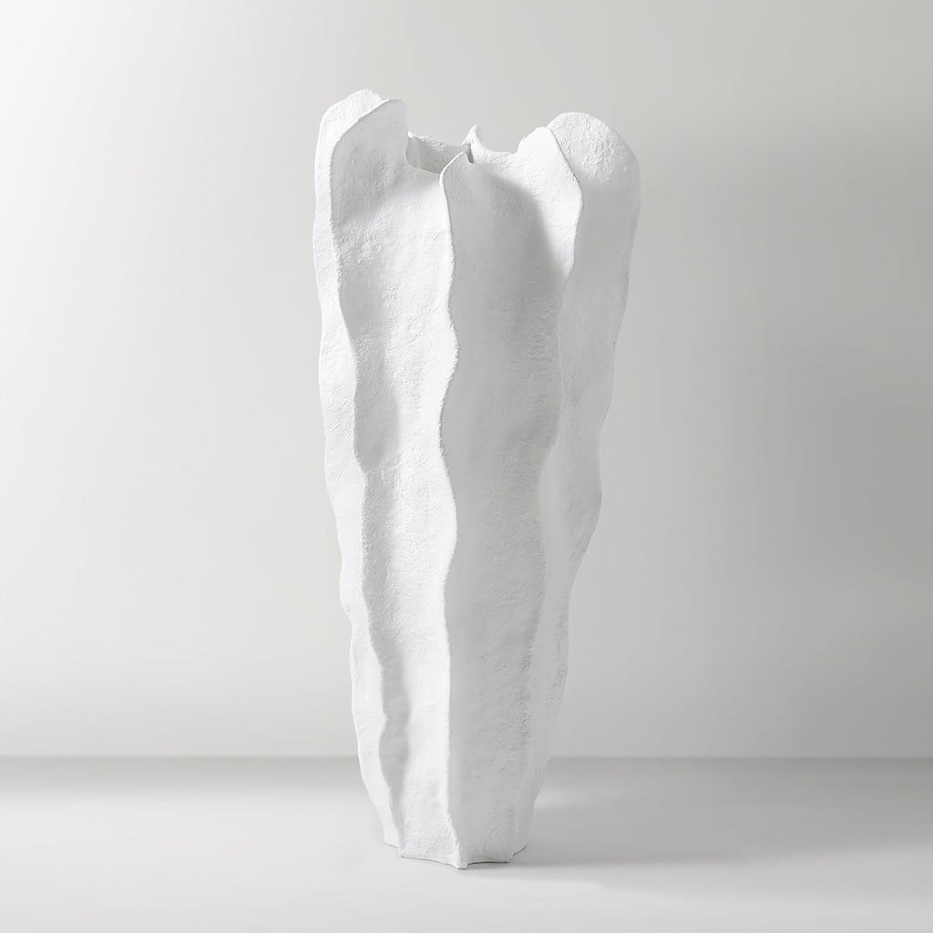 Z Gallerie Playa 36' White Floor Vase, Organic Modern Textured Sculptural Decorative Vase, Minimalist Statement Piece for Bedroom Entryway Contemporary Home Decor