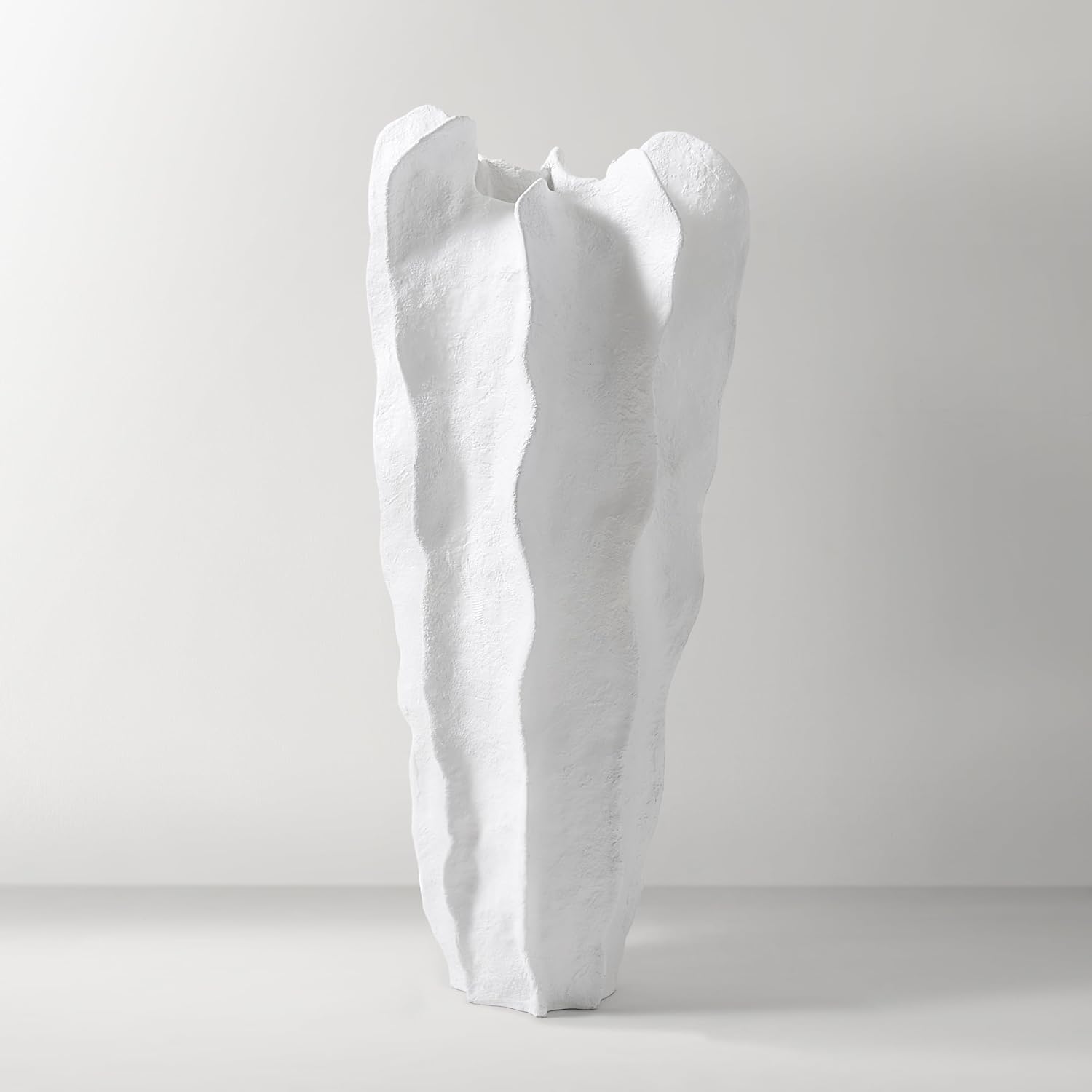 Z Gallerie Playa 36' White Floor Vase, Organic Modern Textured Sculptural Decorative Vase, Minimalist Statement Piece for Bedroom Entryway Contemporary Home Decor