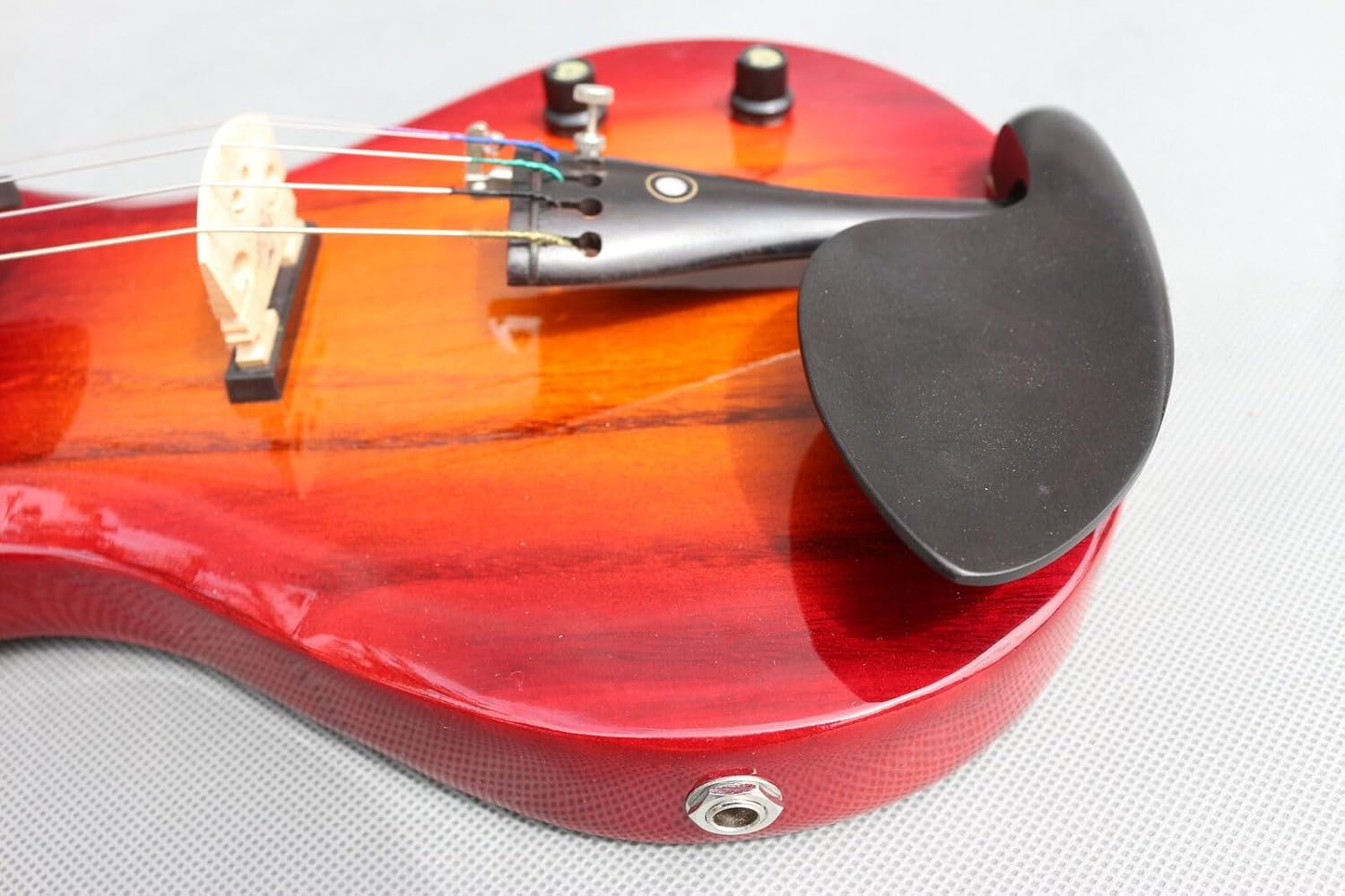 electric Viola 16 inch guitar-shaped Viola Solid Wood Body Ebony Fittings with case Bag, viola Bow, Rosin for Adults&Beginner&Students (Red 5str)