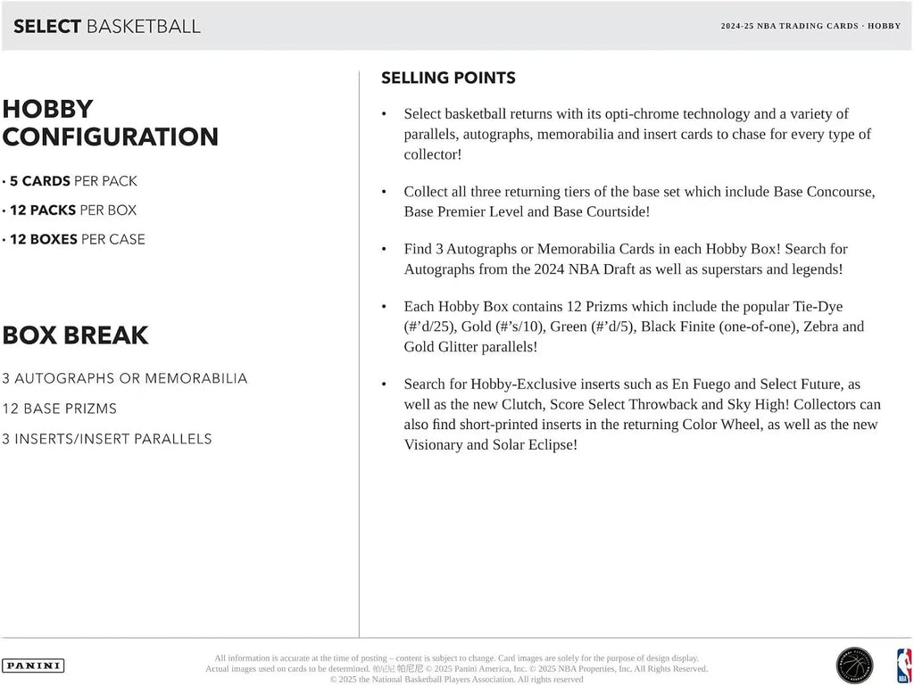 2024-25 Panini Select Basketball Hobby Box