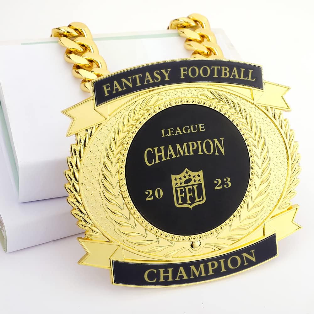 Fantasy Football Championship Chains Award, Champ Chains Award Winner Prize Trophy, 7-3/4″ x 7″ Large Champ Medal