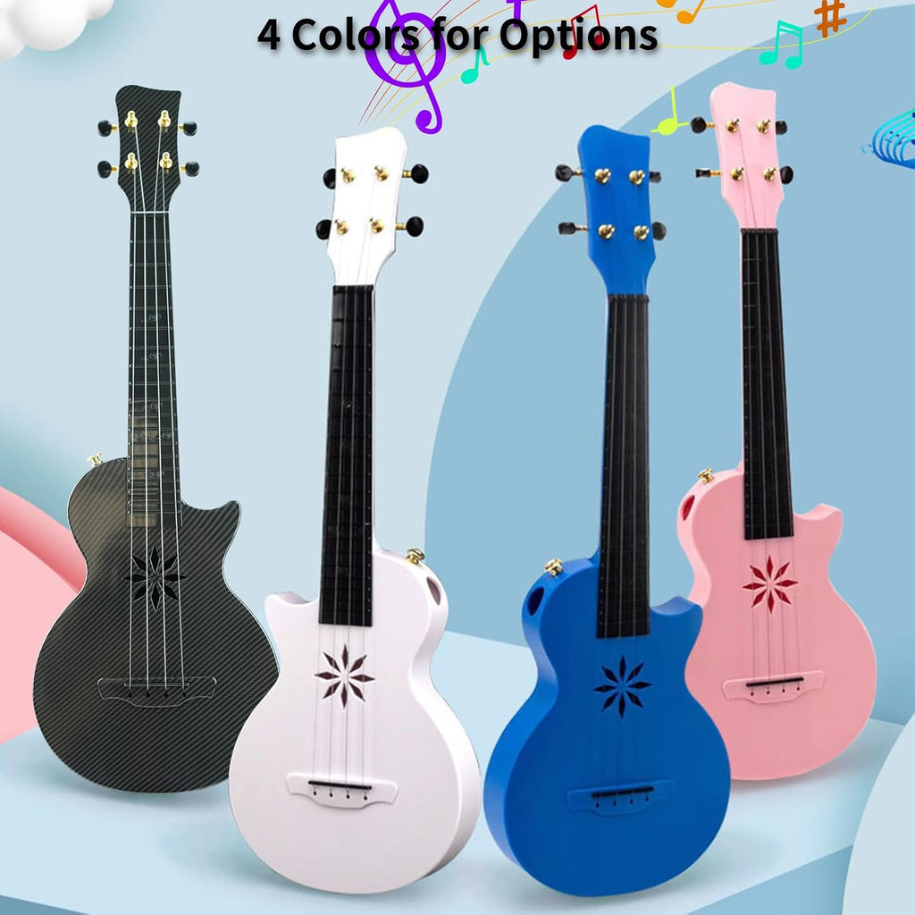 Tenor Ukulele Case, Lightweight and stable carbon fibre material Ukulele Case Ukulele with tail nails for 24 inch ukulele or small guitar (White)