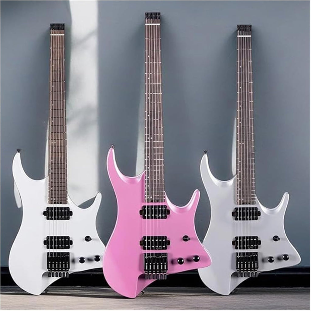 Headless Electric Guitar With Solid Mahogany Solid And Maple Neck Professional Electric Guitar(Gray)