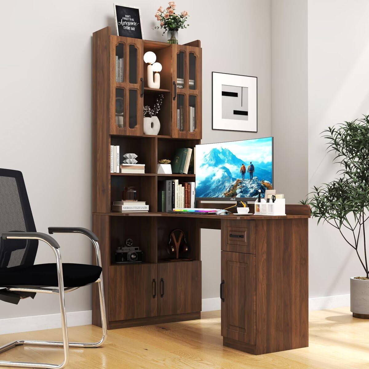 JIJIWANG 70.87' H Kitchen Island, Bakers Rack