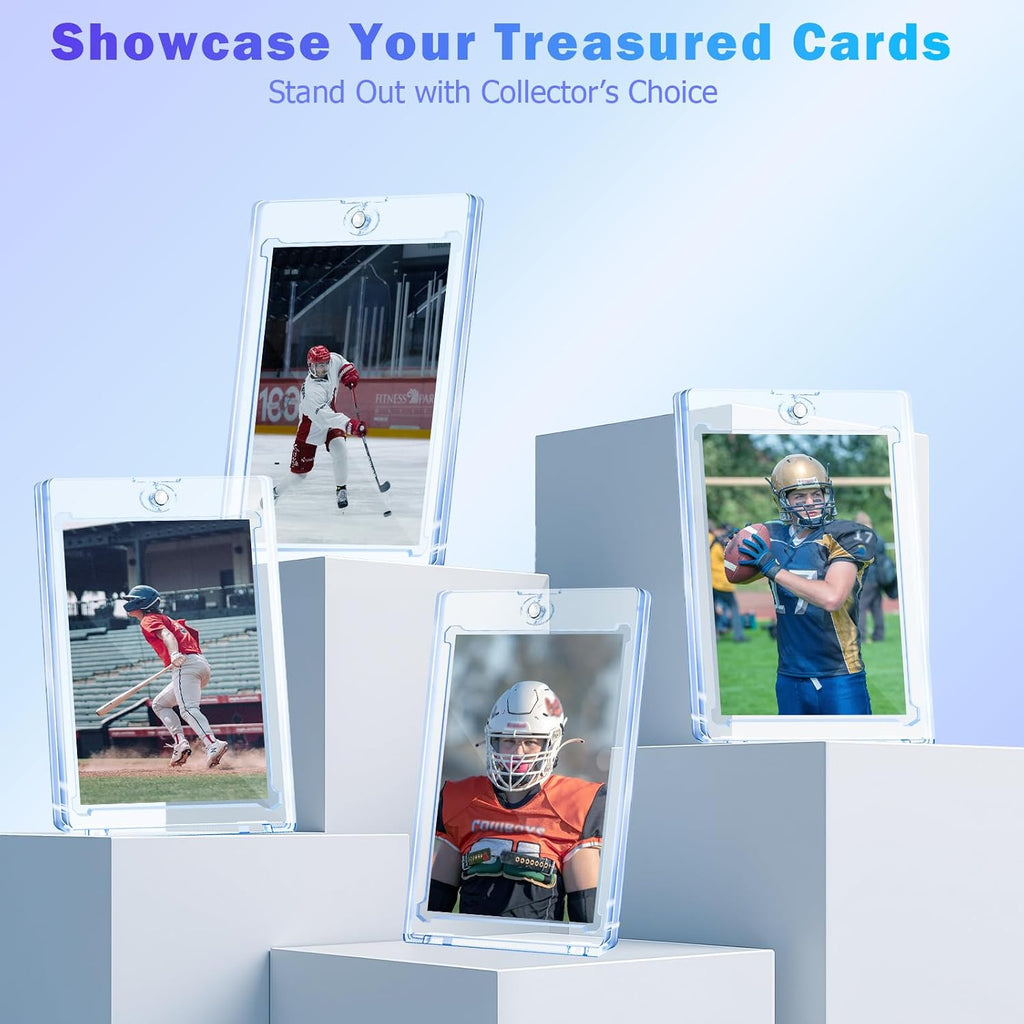 300ct Magnetic Card Holder for Trading Cards, 35pt One Touch Card Holders, Hard Plastic U-V Protection Display Case for Baseball, Football, Sports, Game, TCG, MTG, YUGIOH
