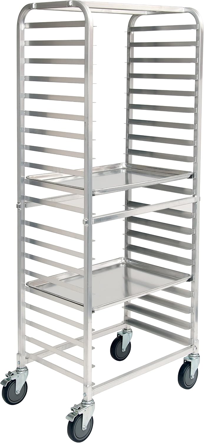 Winco Aluminum Sheet Pan/Bun Rack, 3' Spacing, Side Loading, 20 Tier