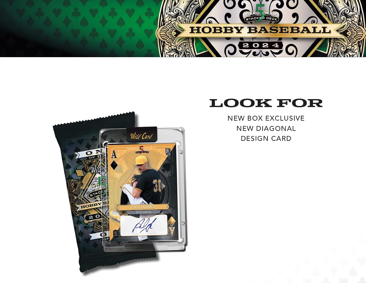 Wild Card 2024 5 Card Draw Stacked Deck Baseball Trading Card Box (5 Autographs Per Box)
