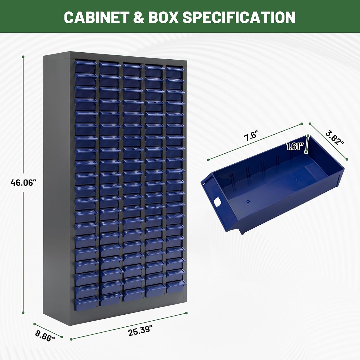 100-Drawer Bolt and Nut Tool Storage Cabinet Without Door, Bolts Bin Shelves Parts Cabinet Hardware Organizer with ABS Drawer & Label Stickers for Workshop Storing Accessories Screws Craft