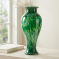 20' Tall Green Glass Vase Hand Blown Large Floor Glass Vase Home Decor, Pretty Modern Dark Green Flowers Vases, Jarrones Grandes para Sala Elegantes, Large Vases for Living Room Wedding Decor