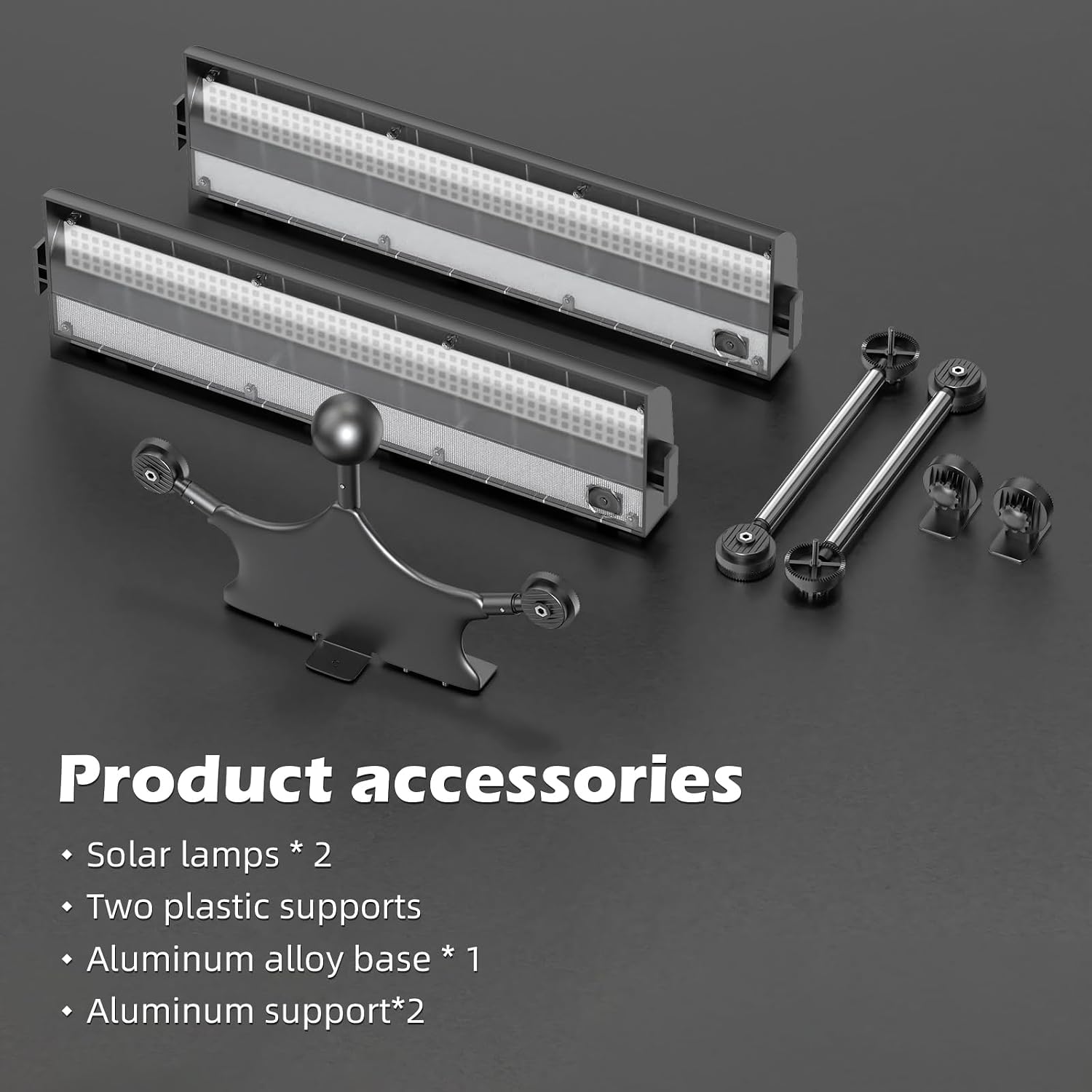 Solar Sign Lights Outdoor 464 LED Ultra Bright Dual-Side Billboard Light with Mounting Bracket 8000 mAh Commercial Solar Lights for Wall Real Estate Business Yard Sign Advertising Lighting (Black)