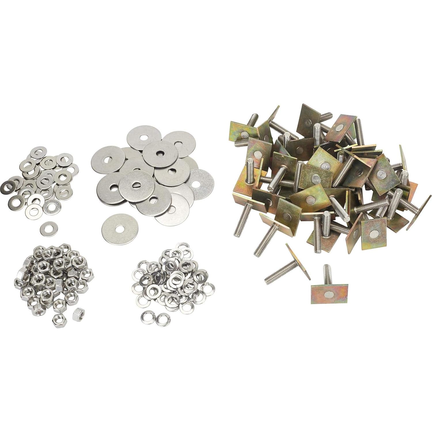 Speedway Motors T-Bolt Fastener Kit for Universal Pickup Truck Bed Wood Floor Strips, Sliding T-Bolt Hardware Set with Nuts and Washers for Stainless Bed Strip Installation