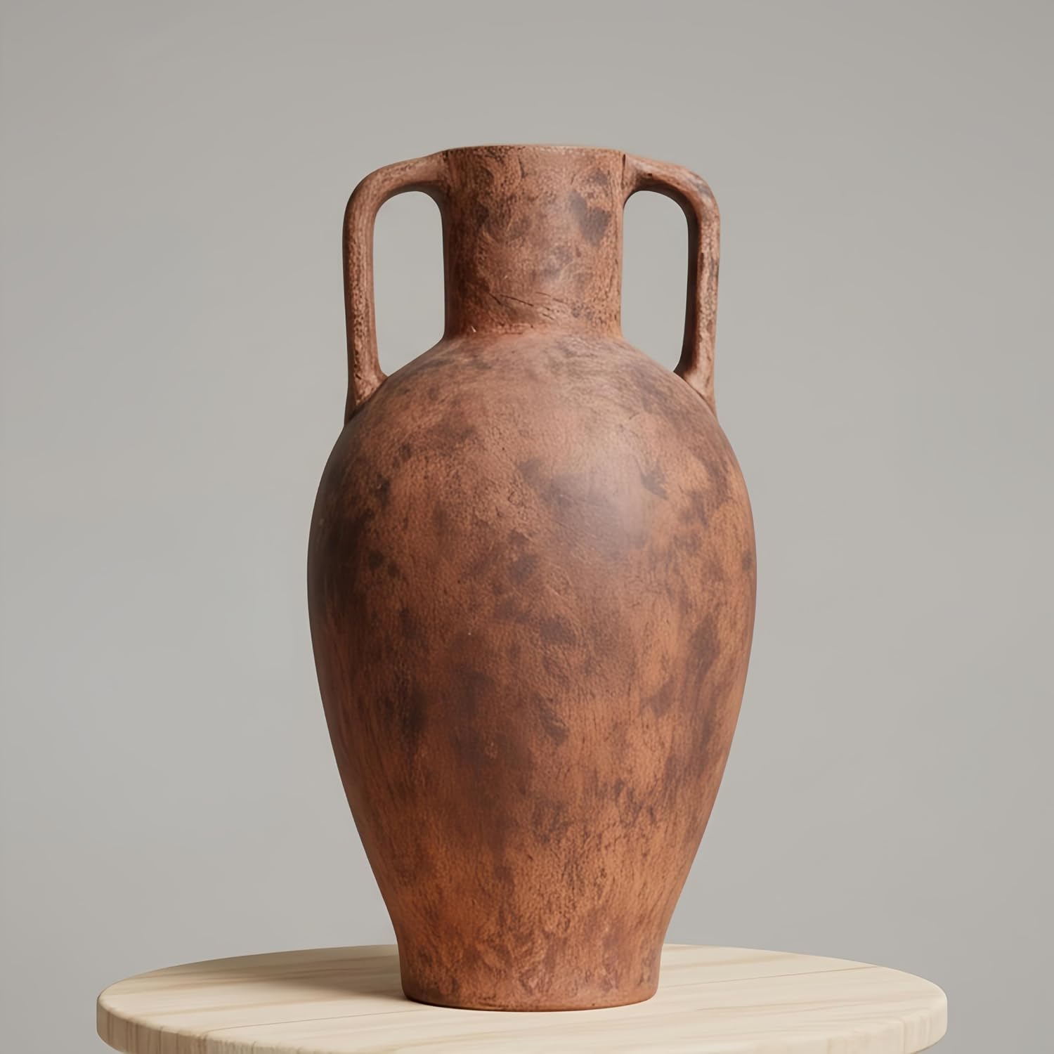 Tall Terracotta Vase，Distressed Terracotta Flower Vase with Handles for Living Room Bedroom Hotel Office Decor 20.08 in（51cm）