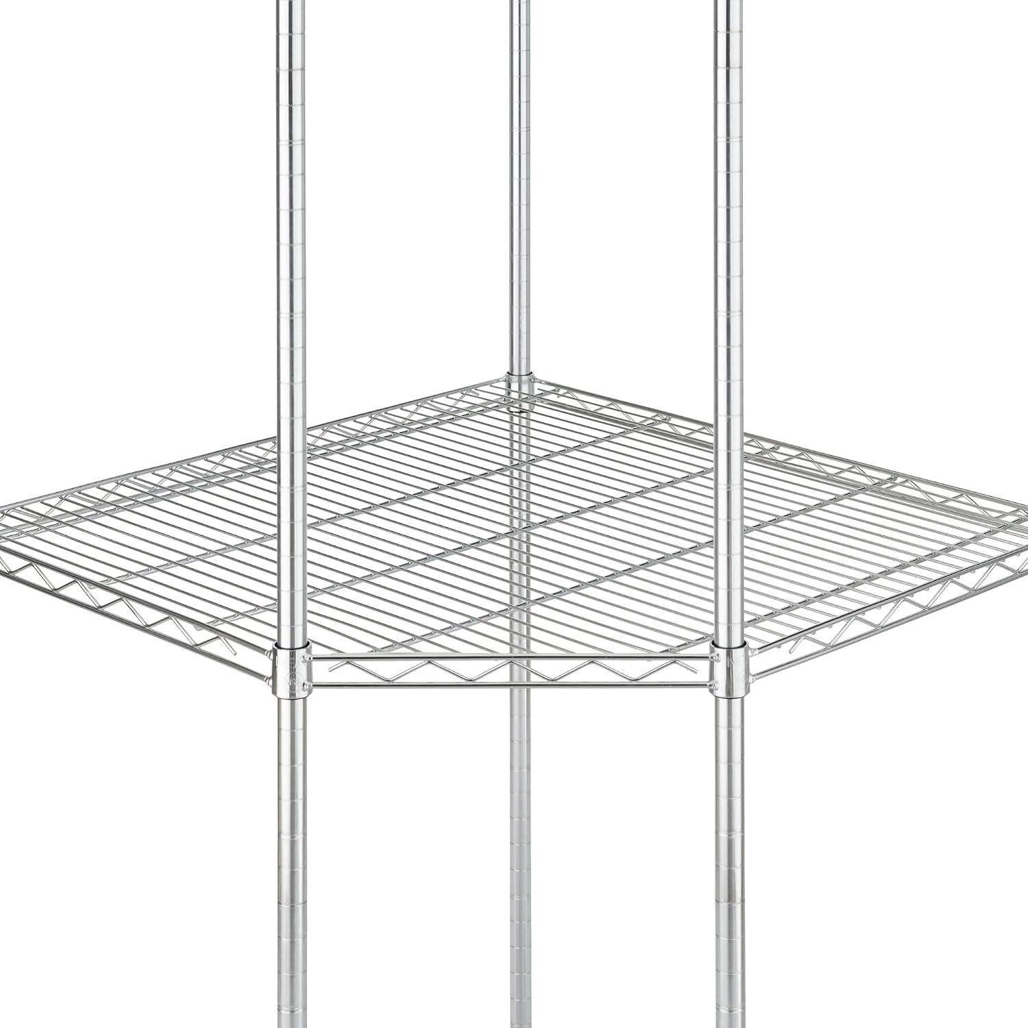 5-Tier Adjustable Wire Shelving with Wheels, Corner Wire Shelf Rack for Kitchen Organization, Garage Storage, 400 to 2000lb Capacity, NSF Certified, 27'x27 x18'x72', EcoStorage Chrome