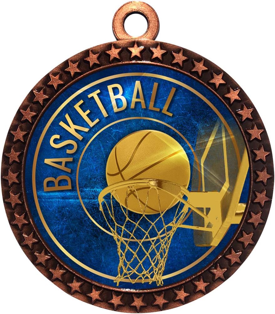 Express Medals 1 to 50 Packs Basketball Bronze Medal Trophy Award with Neck Ribbon STDD212-EG12