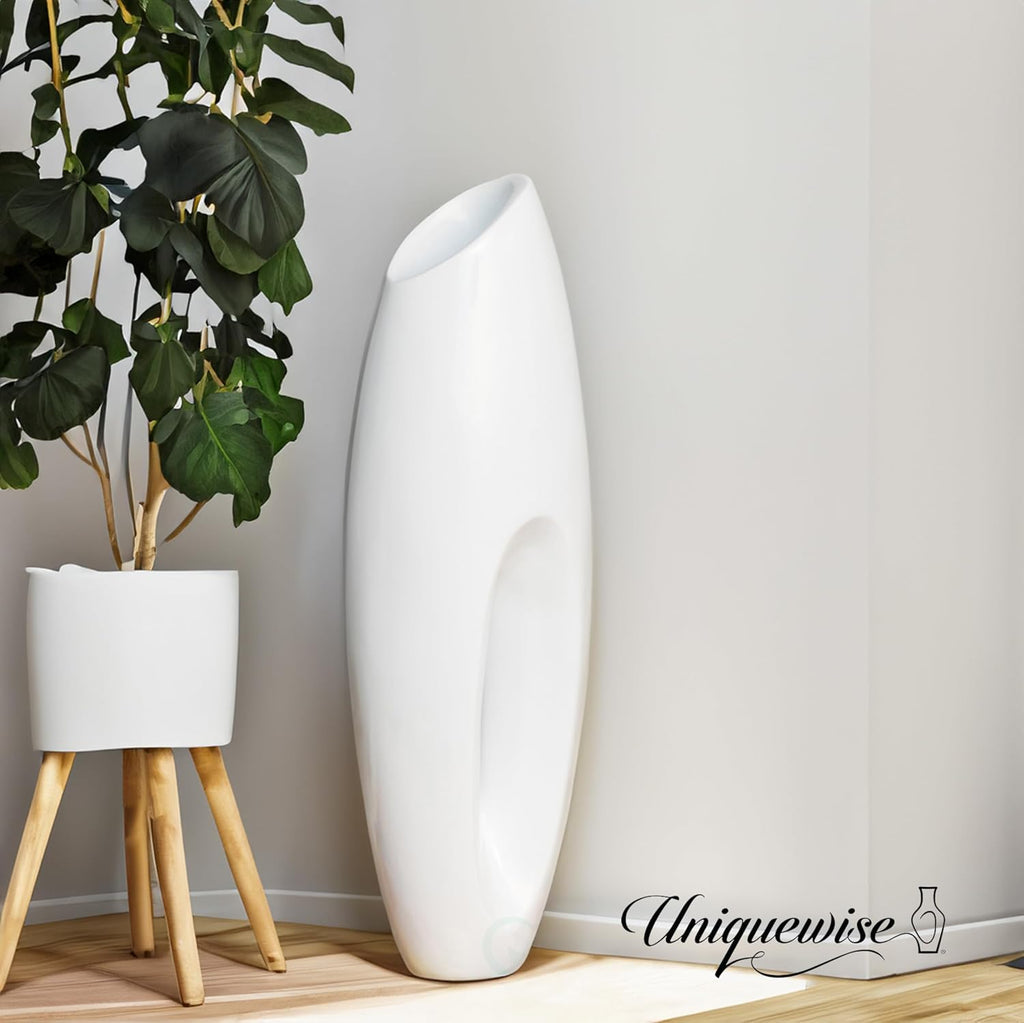 Tall Floor, Modern White Large Floor, 40-inch Vase, Decorative Lightweight , Home Decor, for the Entryway, Dining Room, Living Room, or Bedroom, Fill with Pampas Grass, Large