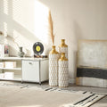 Luxurious White Metal Vase Set with Gold Details - 3-Piece Droplet Design for Beautiful Home Styling!