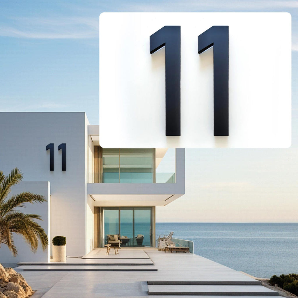 Backlit LED Illuminated House Numbers,Matte Black, Modern Address Signs Lighted Plaque For Outdoor Indoor, Weatherproof And Corrosion Resistant, Day & Night,16 Inch,O