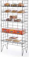 Displays2go Bakers Storage Rack, Pantry or Kitchen Use, Steel Wire, 5 Shelf, 25' W x 52' H x 13' D (Black)