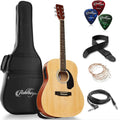 Ashthorpe Full-Size Dreadnought Acoustic-Electric Guitar Bundle - Premium Tonewoods - Natural