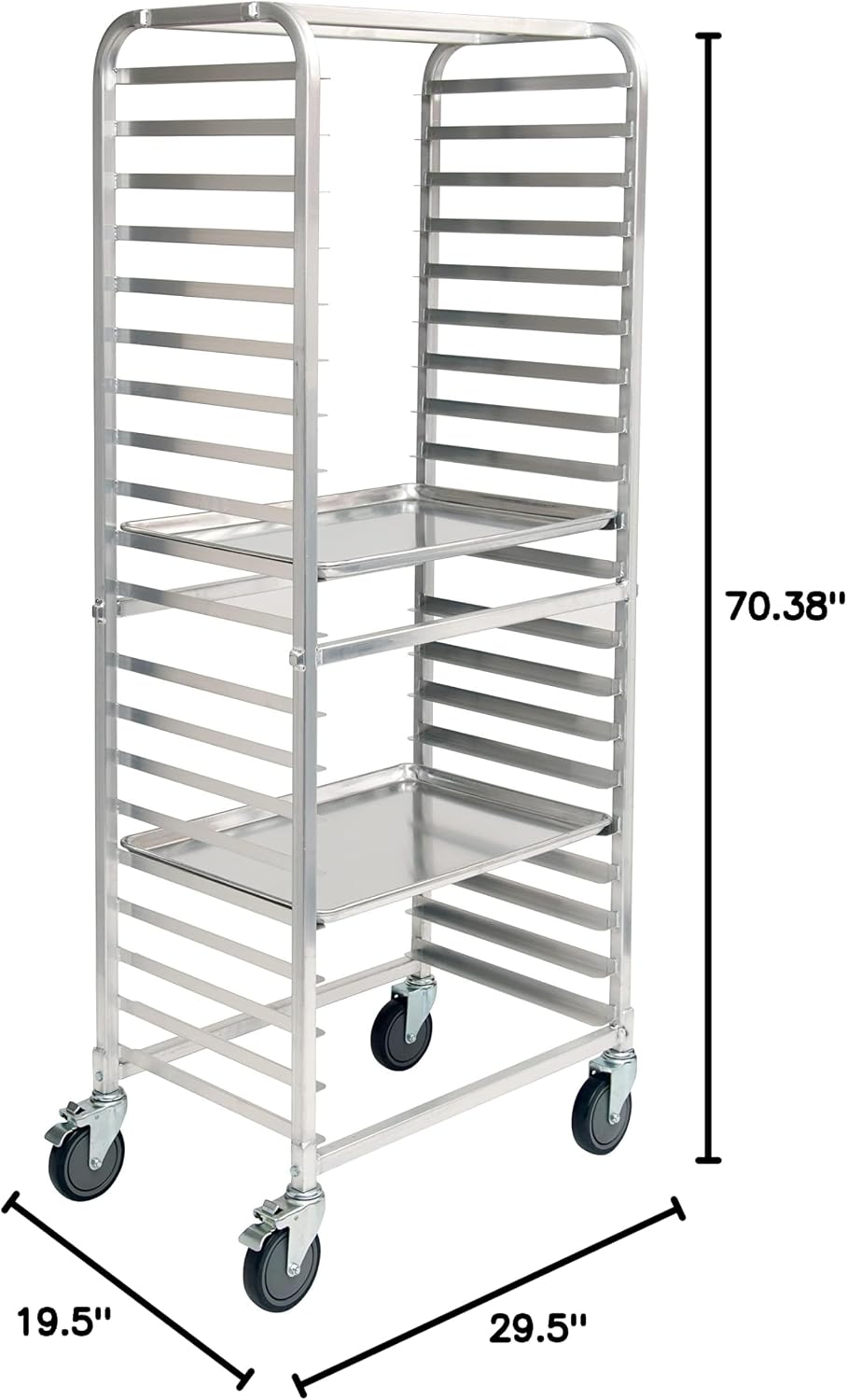 Winco Aluminum Sheet Pan/Bun Rack, 3' Spacing, Side Loading, 20 Tier