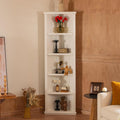75' 5-Tier Freestanding Storage Cabinet, Kitchen Storage Bakers Rack with Adjustable Shelves, Utility Food Cupboard for Home/Corners, White