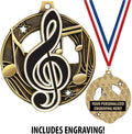 Crown Awards Custom Music Medals, 2 1/4' Shieldz Music Award Medals with Free Engraving