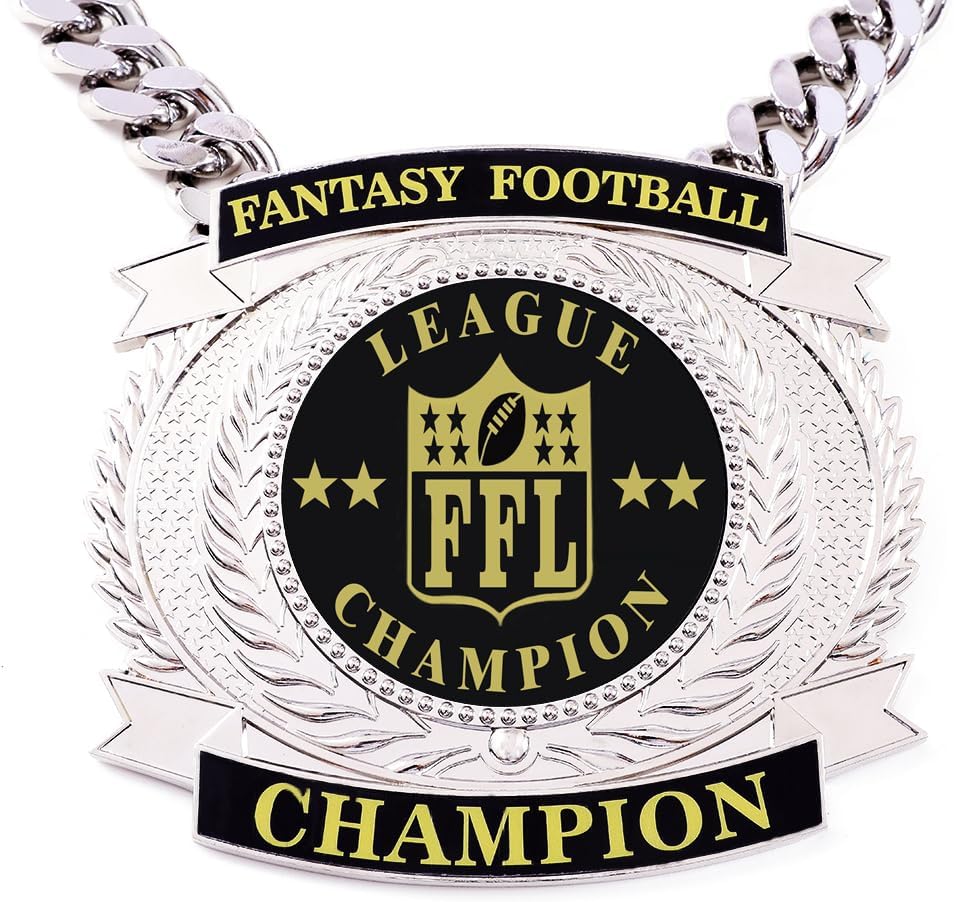 Fantasy Football Belt Medal, Championship Chains Trophy Award Winner Prize Trophy, 7-3/4″ x 7″ Large Champ Medal