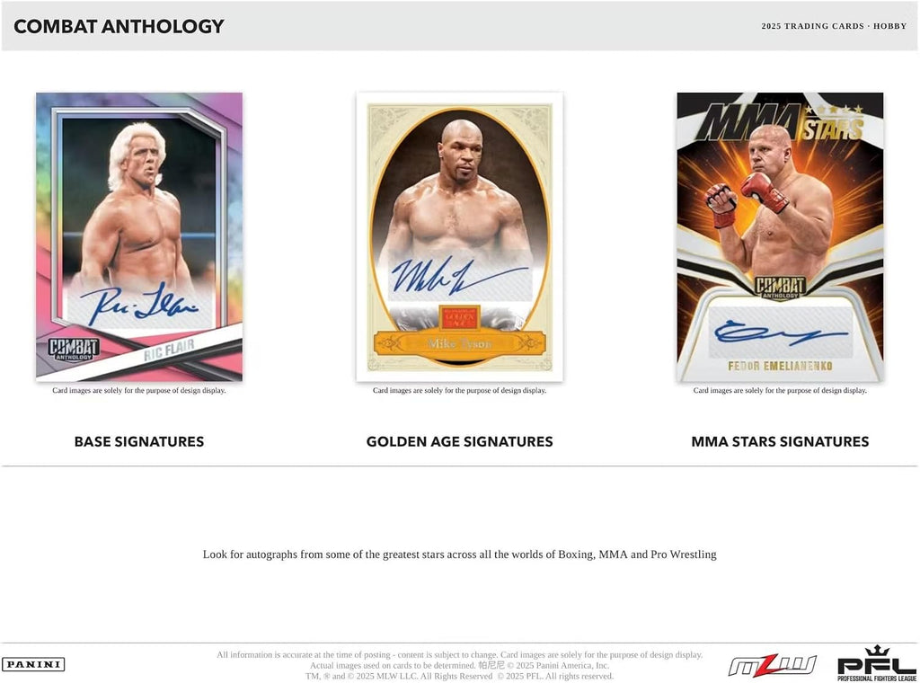 2025 Panini PFL Professional Fighters League Combat Anthology Hobby Trading Card Box (Look for 2 Autographs and 20 Inserts or Parallels per Box on Average)
