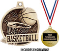 Basketball Medals - 1 1/2' Gold Basketball Medals, Great Kids Basketball Awards with Custom Engraving