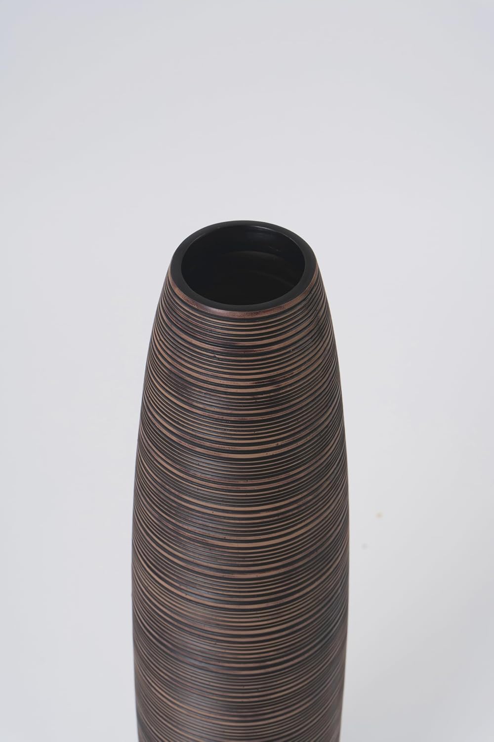 Leewadee Decorative Tall Floor Vase for Living Room Decor, 34 inches, Brown, Resin