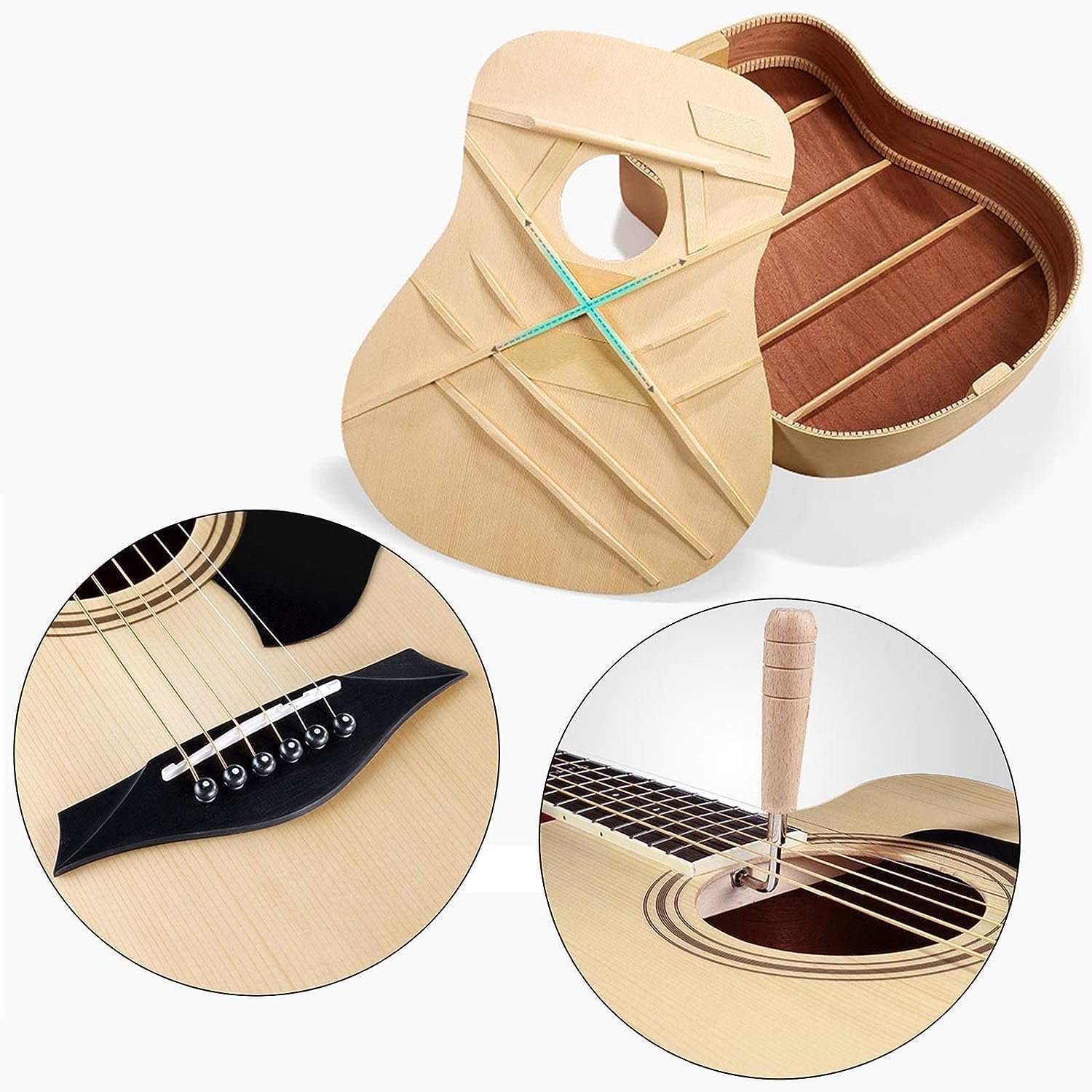 41in Acoustic Guitar, Getting Started for Novice Beginners Veneer Junior Guitar， for Male and Female Students Childrens (Size:41in,Color:#a)