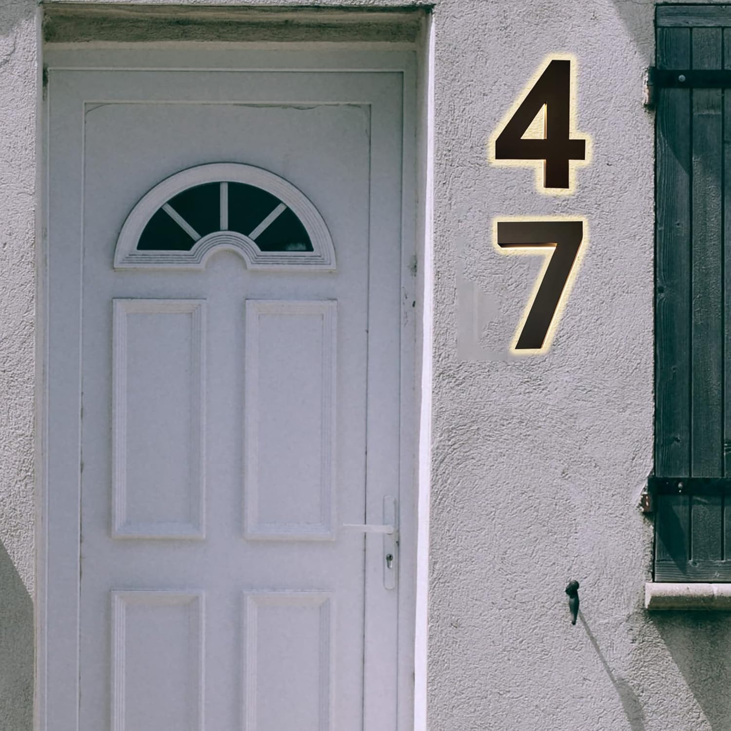 16' Illuminated House Numbers For Outside, Backlit LED Home Address Number, Stainless Steel Hand-Polished For Light Up Address Numbers For House,7