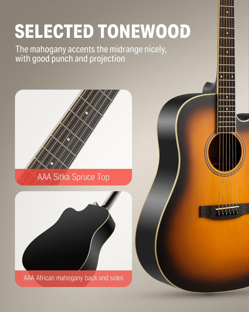 Donner Acoustic Guitar for Beginner-Guitar Bridge Pins